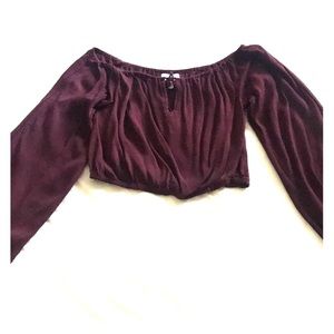 Kendall + Kylie Bell Sleeve Crop Top